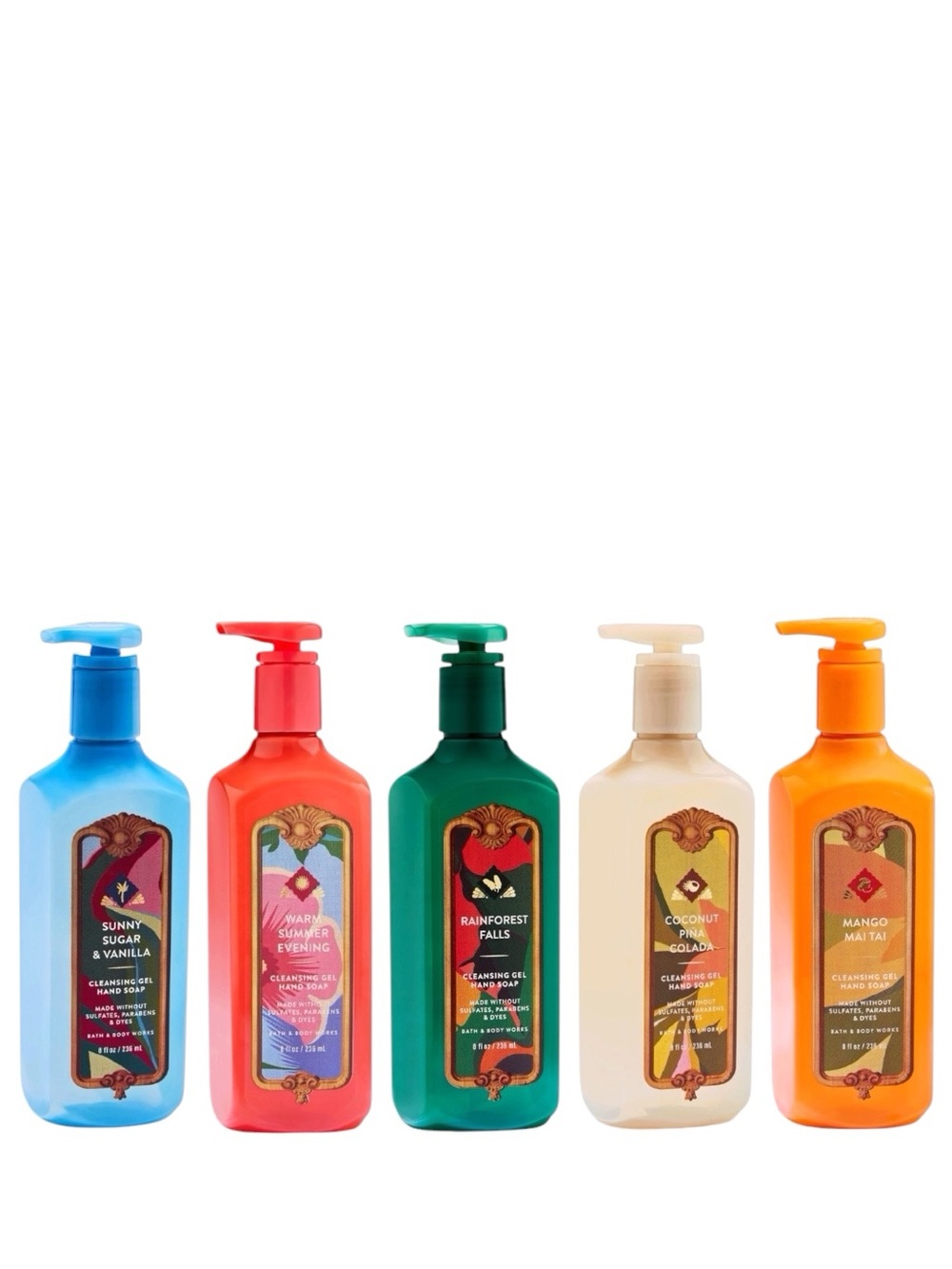 5X Bath & Body Works “Summer” Gel Hand Soap Collection Bundle 2026